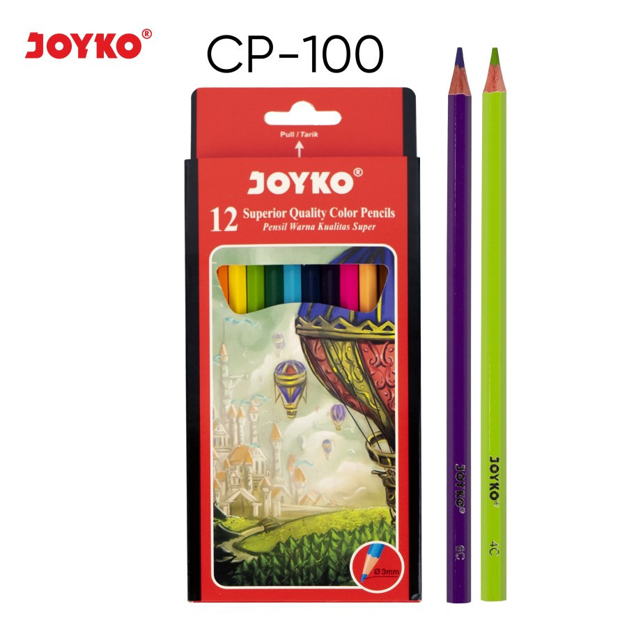 

Pensil Warna Joyko Cp-100 12 Warna Panjang Colored Pencil 12 Color- SHAGB