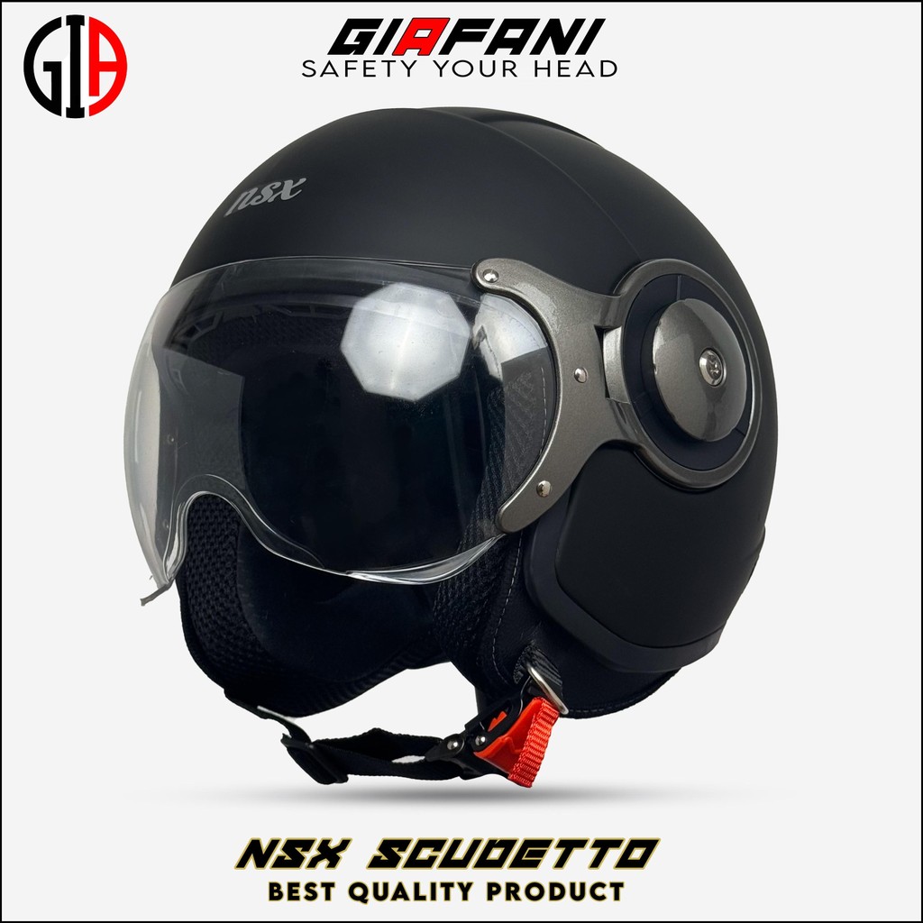 Helm NSX Scudetto Hitam Doff | Helm Bogo Wanita Hijab SNI