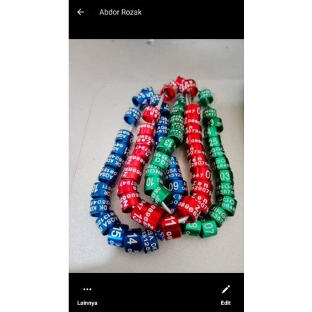 Gelang Burung Ring.burung model laser .ring.merpati.ring.merpari.hias.ring.murai.ring.perkutut.ring.