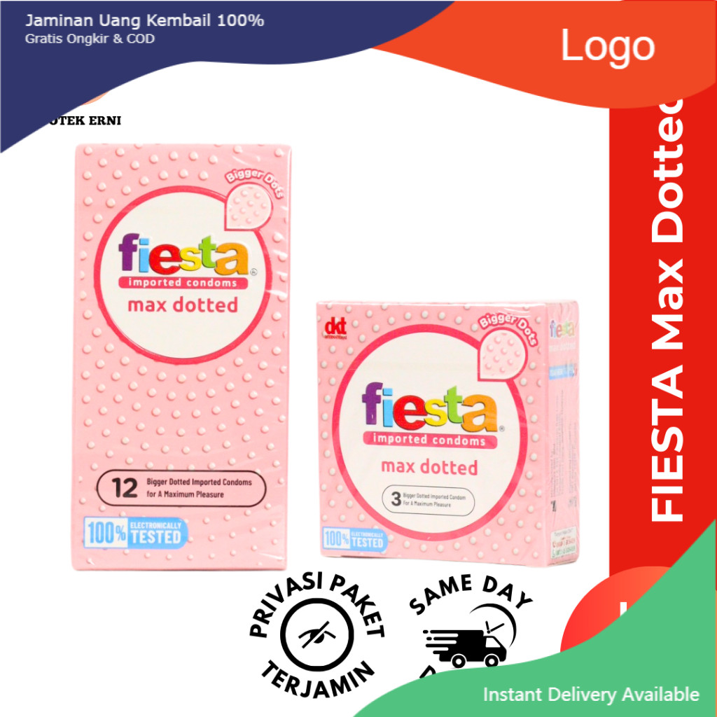 PROMO PROMO  Kondom Fiesta Max Dotted isi 3 & 12, Kondom Gerigi. Kondom Fiesta, Kondom Gerigi Fiesta