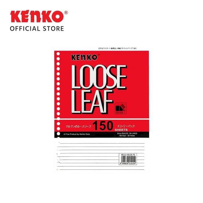 

KENKO LOOSE LEAF B5-LL 150-2670 (150 SHEET ) - 1 SET