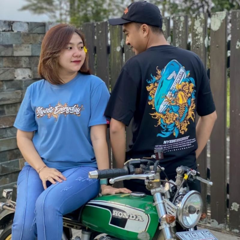 KAOS NYEBE EVERYDAY ORIGINAL || TERBARU Kaos CB Murah NYEBE EVERYDAY V5 "Gas Tank X Fish"