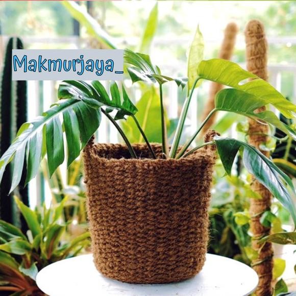 Pot Bunga Besar 30cm Handle - Cover Pot Anyaman Sabut Kelapa - Jumbo