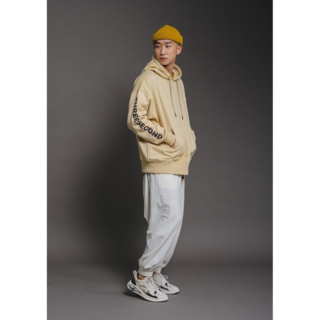 3Second Basic Hoodie For Man Cream 130423