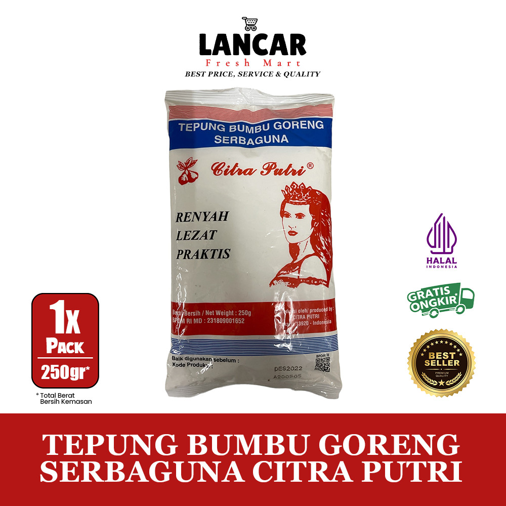 

TEPUNG PUTRI 250GR / TEPUNG BUMBU GORENG SERBAGUNA CITRA PUTRI 250GR