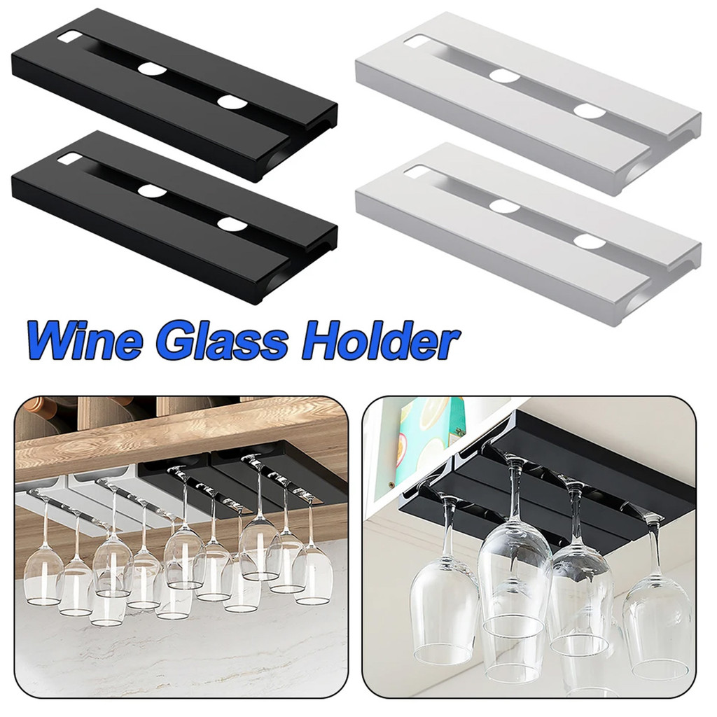 1/2pcs Rak Gelas Wine Gantung hitam/putih Gantungan Gelas Wine Cocok untuk dapur bar restoran rak ge