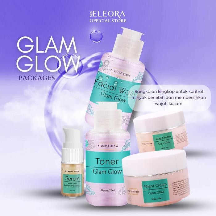 Eleora Dwhisp Platinum glam glow skincare ampuh Mencerahkan dan glowing cepat ratakan kerutan flek W
