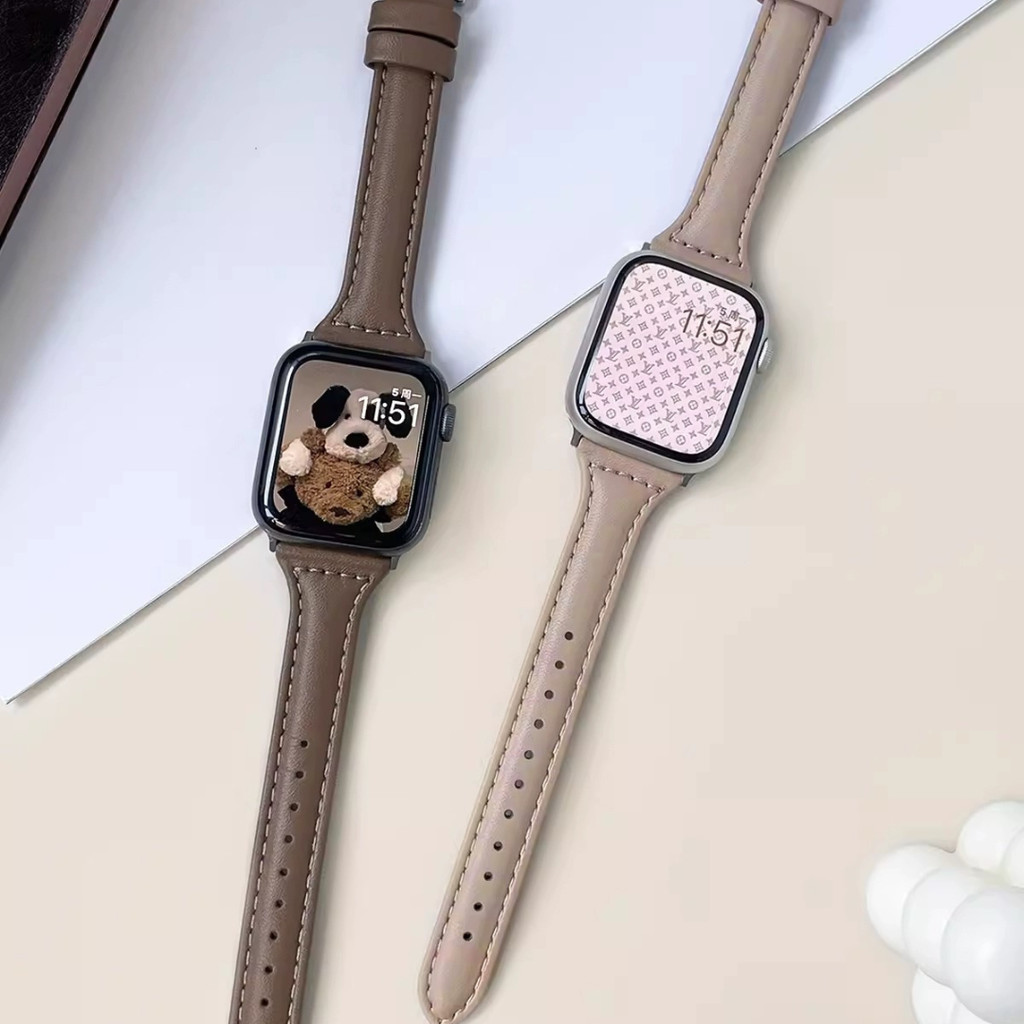 Strap Apple Watch Series 9 8 7 6SE Tali Strap IWatch Leather Strap for Apple Watch Tali Strap Kulit 