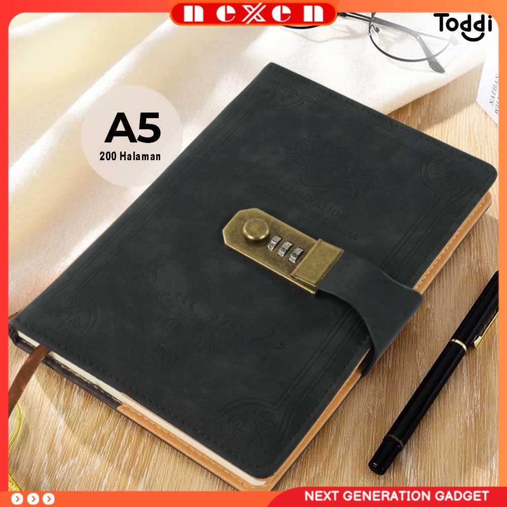 

Buku Jurnal Leather Diary A5 68GSM 200 Halaman Grid with Lock - TD100