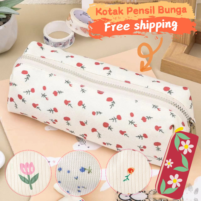 

Kotak Pensil Bunga / Kotak Pensil Bunga Vintage / Tas Pensil Kanvas / Alat Tulis Lucu
