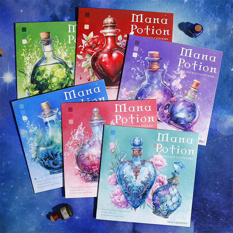 

JIANQI 10pcs Vintage PET Flowers Bottles Stickers Decor DIY Scrapbooking Materials Art Collage Stationery Aesthetics Stickers