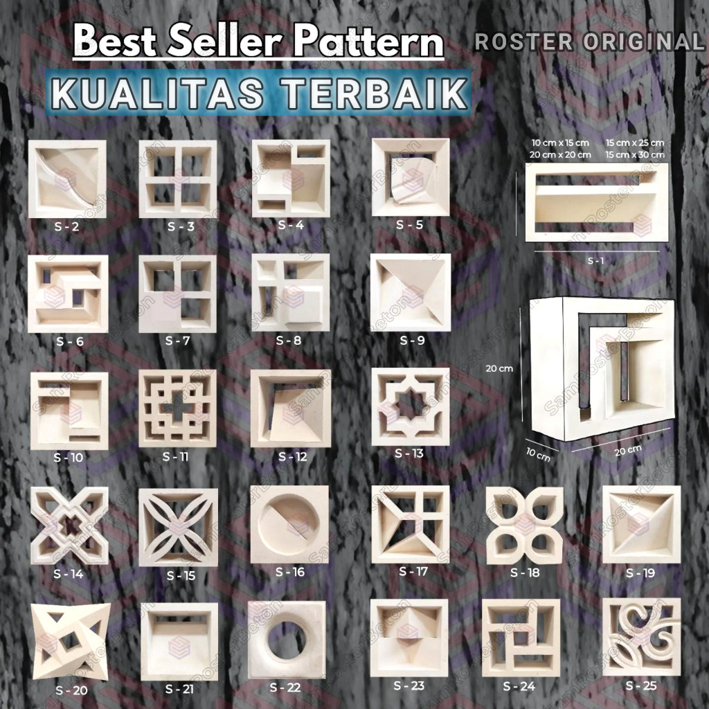 ROSTER BETON MINIMALIS, LOSTER BETON MINIMALIS, BATA ROSTER, loster lubang angin, lubang angin rumah
