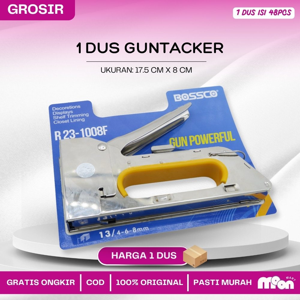 

Grosir!!! 1 Dus isi 48 Pcs Staples Tembak Gun Tacker BOSSCO + Isi atau Refil 13/8 Stapler Staples | Stepler Tembak BOSSCO | Stepler Gun BOSSCO | Stapler Tembak BOSSCO | Stapler Gun BOSSCO
