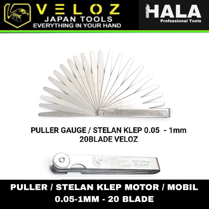 VELOZ - PULLER GAUGE / STELAN KLEP MOTOR / MOBIL 0.05-1mm - 20 BLADEHALA2