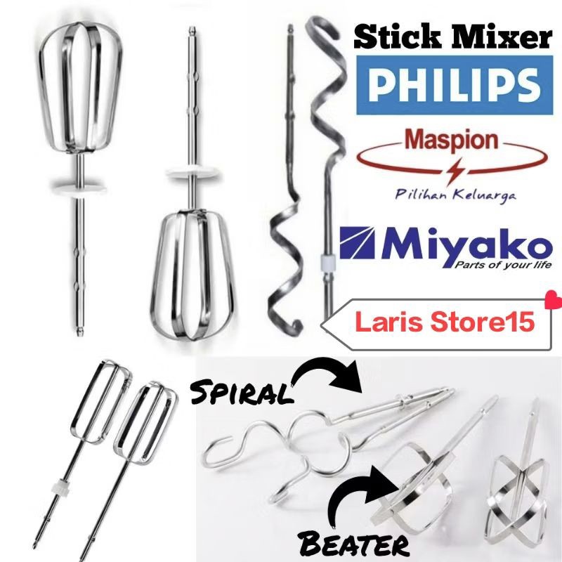 STICK PENGADUK MIXER MIYAKO 620 625 PHILIPS MASPION BEATER / SPIRAL LENGKAP