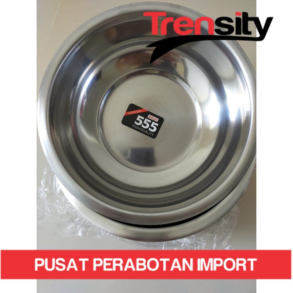 6 pcs baskom isi 6 pcs ukuran 24cm/ panci/waskom stainless merk 555 *TRENSITY*