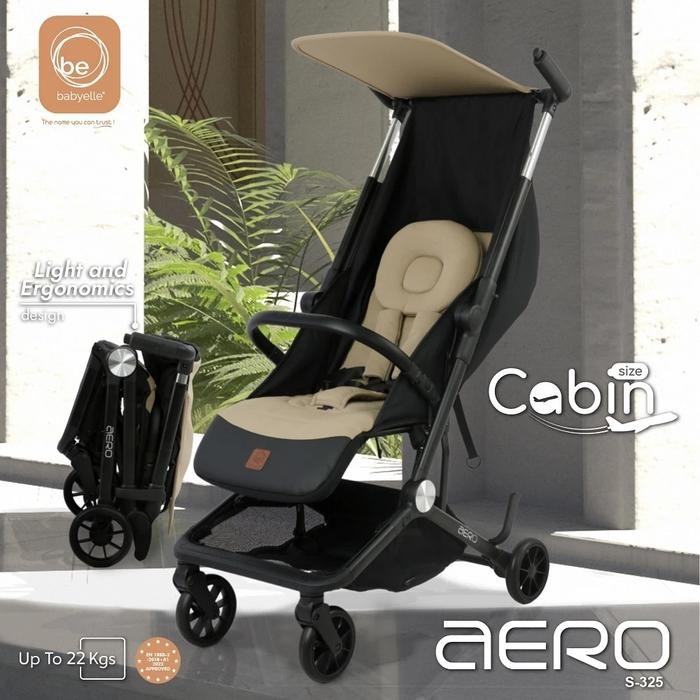BabyElle Astro S350 Stroller model Pockit Recline - AERO BEIGE, Plastik Wrap