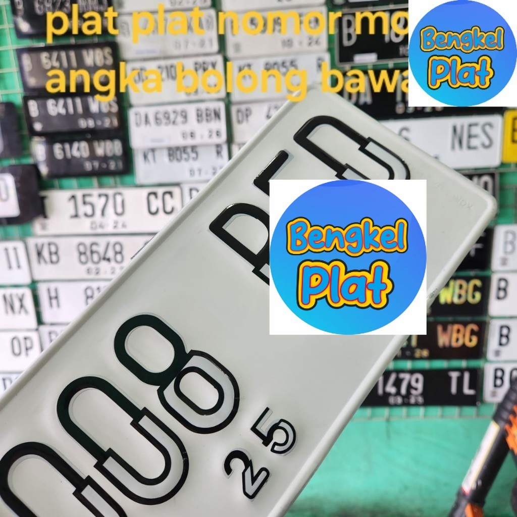 PLAT MOBIL PUTIH ANGKA VARIASI BOLONG BAWAH