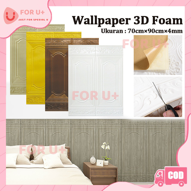 Wallpaper 3D Foam Tembok Dinding Motif Pintu Jendela / Wallpaper Sticker Foam Dinding