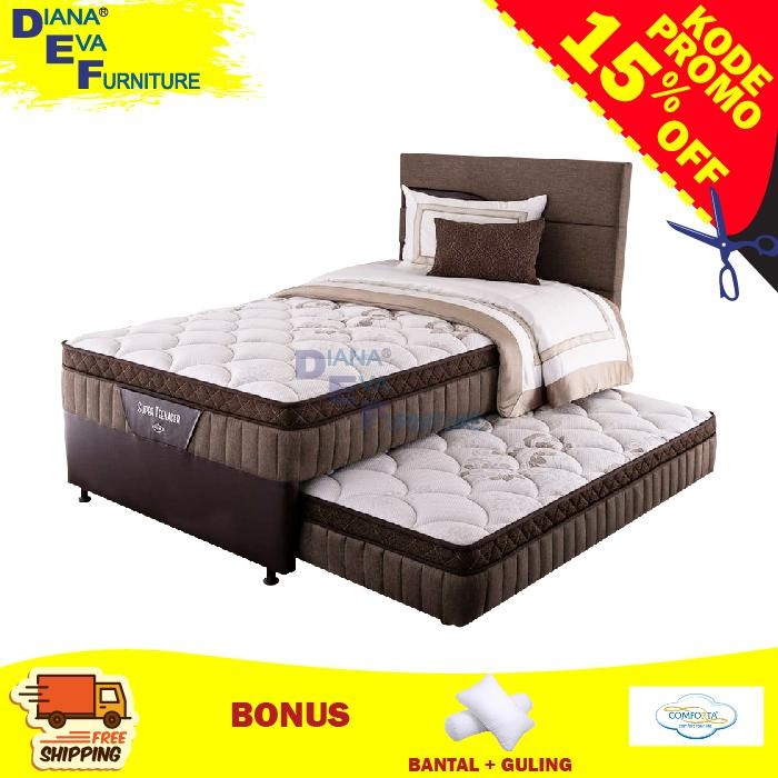 Comforta Super Teenager 2in1 Full Set ( Kasur + Sorong + Bed Frame ) - 90x200