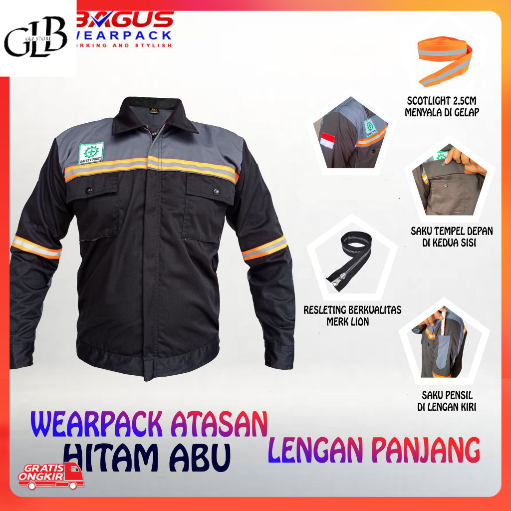 Baju Kerja Terbaru / WEARPACK SAFETY / KEMEJA SAFETY / BAJU SAFETY LENGAN PANJANG / BAJU PROYEK KERE