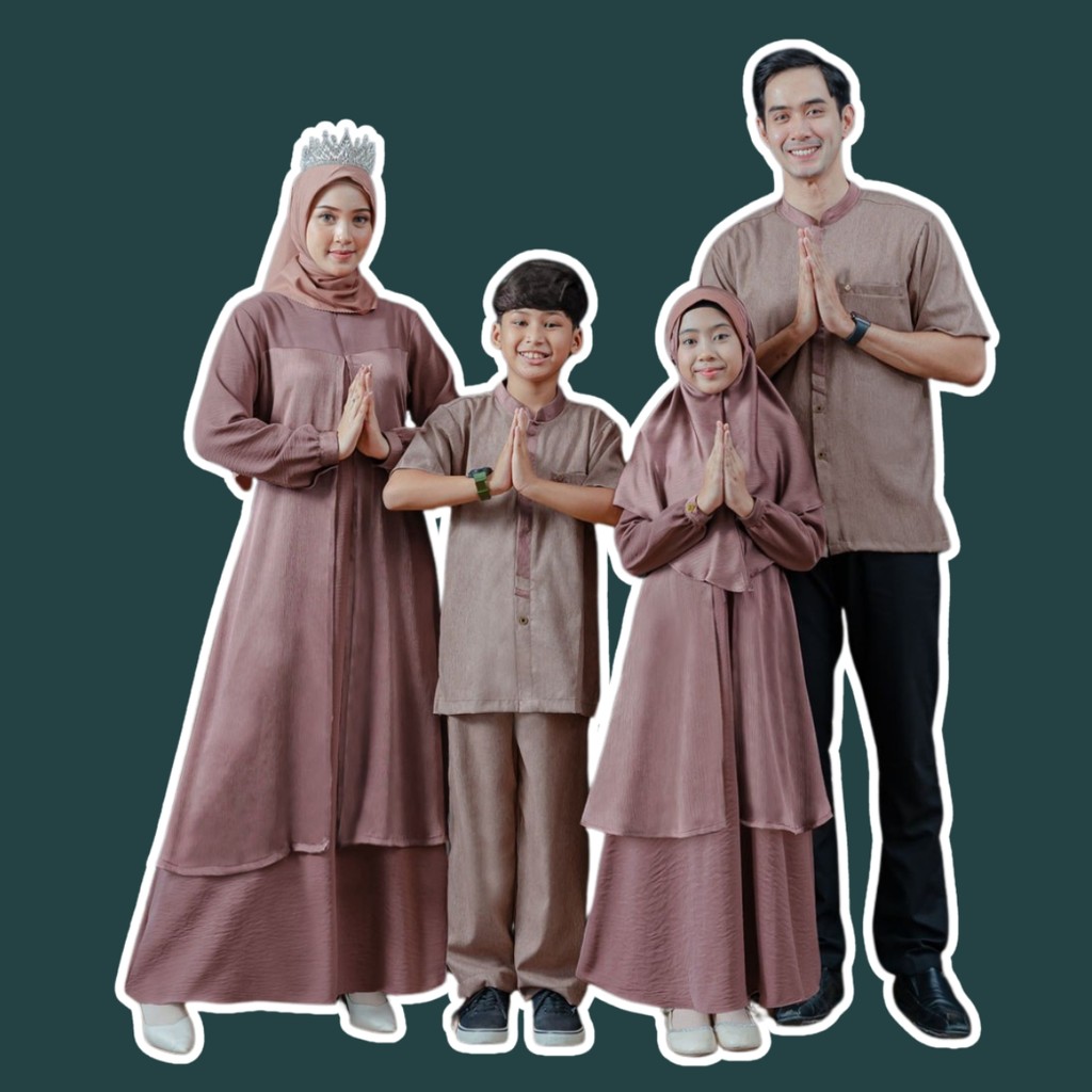Gamis Couple Pasangan Suami Istri Dress Lebaran 2025 Remaja Silmi Mawaddah Family