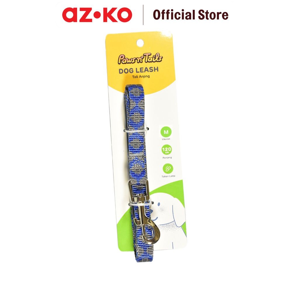 AZKO Paws N Tail 120 cm Tali Anjing Rhombus Medium 20mm - Biru Tali Tuntun Anjing Dog Leash Aksesori