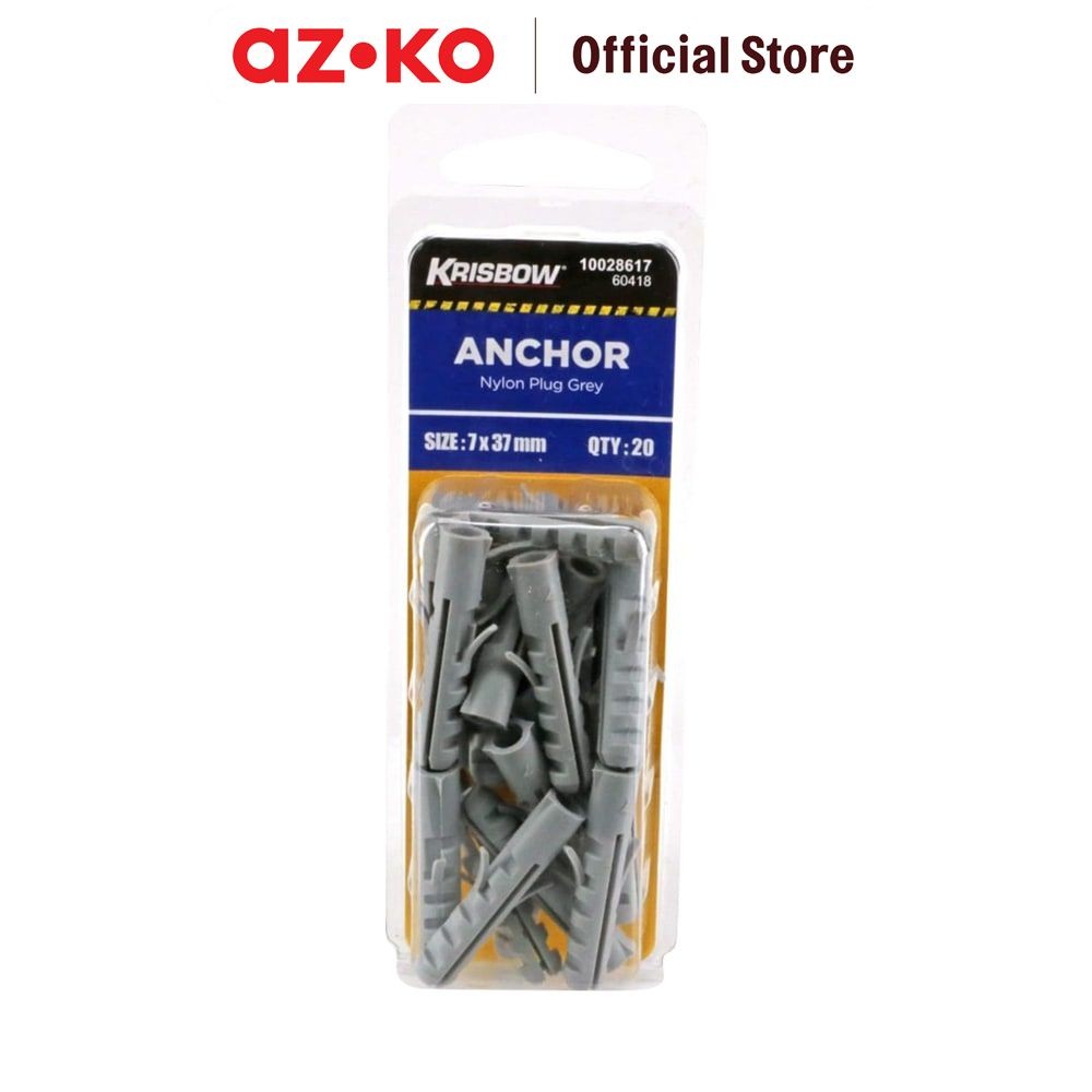 AZKO Krisbow Fisher Sekrup Nylon Plug Alat Perkakas Perlengkapan Bangunan Set Sekrup Nylon Baut Skru