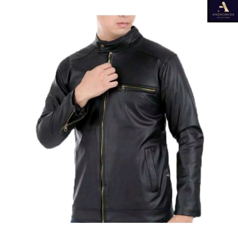 *promo*jaket oscar kulit pria jumbo M.L.XL.XXL.XXXL.XXXXL/Jaket kulit oscar pria terbaru/jaket motor