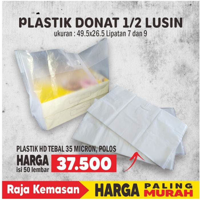

PLASTIK POLOS BOX DONAT 1/2 LUSIN, KANTONG DONAT, KRESEK DONAT