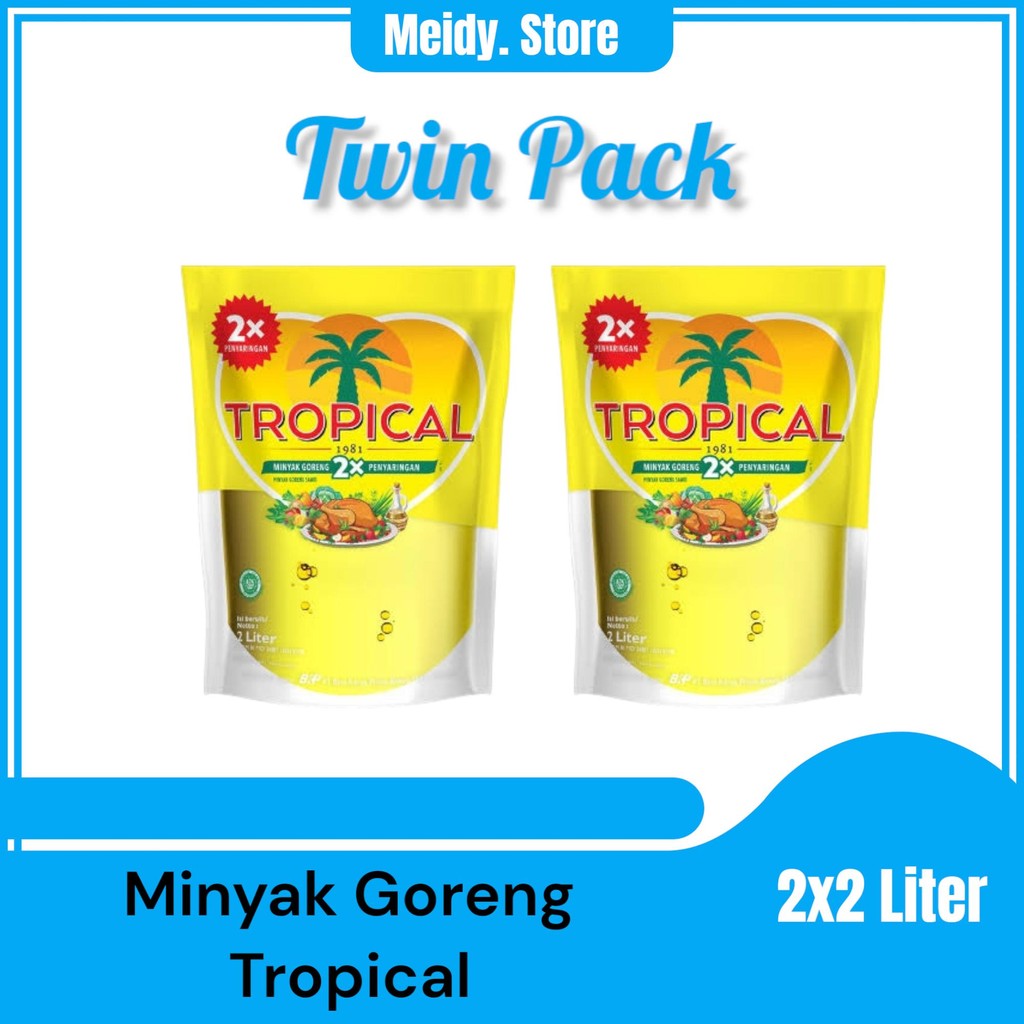 

Promo Minyak Goreng Tropical 2 Liter 2 Pcs Paket Bundling / Twin pack Termurah dan Terlaris minyak