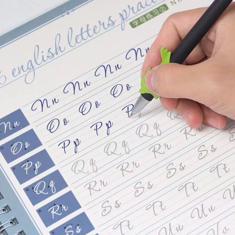 

Reusable Groove Alphabet Words Letters Practice 3D Copybook Book Round Body English Practise Artistic Font Calligraphy Books