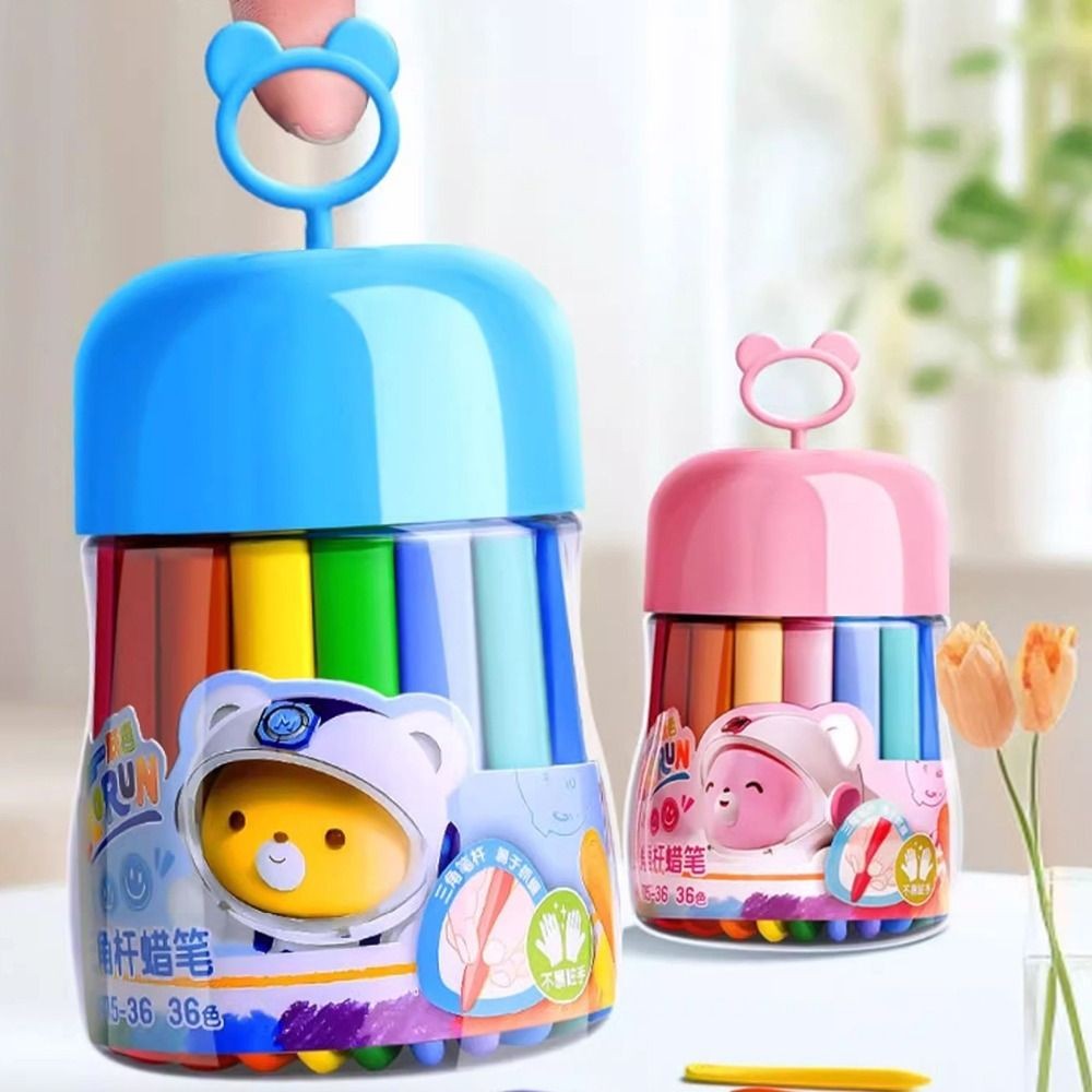

12/24/36/48Colors Children Not Dirty Hands Plastic Crayon Set Creative Painting Tools Washable Erasable Baby Oil Painting Stick
