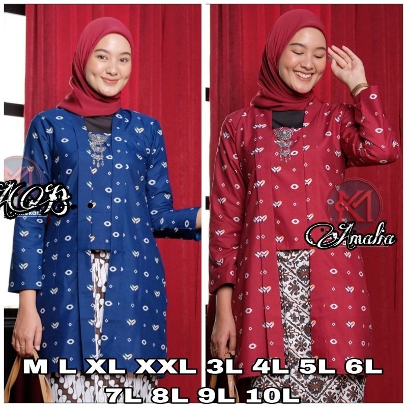batik atasan tunik kutu baru motif jumputan-atasan wanita-batik modern-model kutubaru-jumbo big size