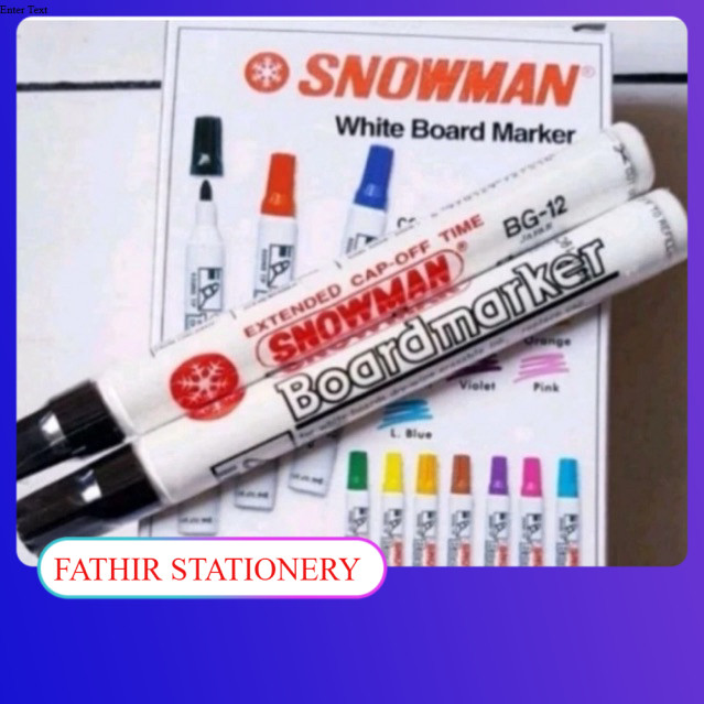 

Spidol Whiteboard Papan Tulis Snowman BG-12 Marker HITAM (BISA DIHAPUS) isi 1 Pcs