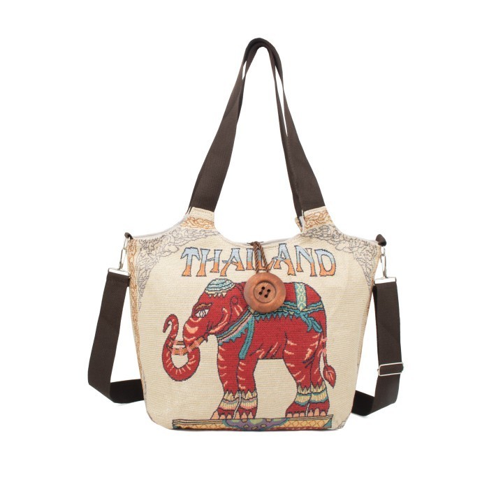 SULTABAGS  READY TAS SELEMPANG MOTIF GAJAH BESAR / TOTEBAG THAILAND JUMBO / TAS THAILAND GAJAH / TkF