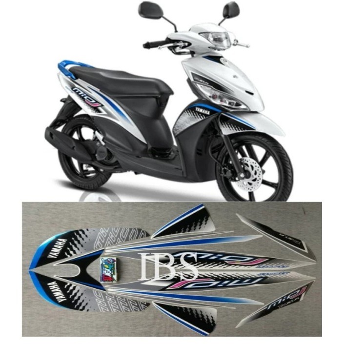 STRIPING MIO J PUTIH TAHUN 2013 STIKER ORI YAMAHA