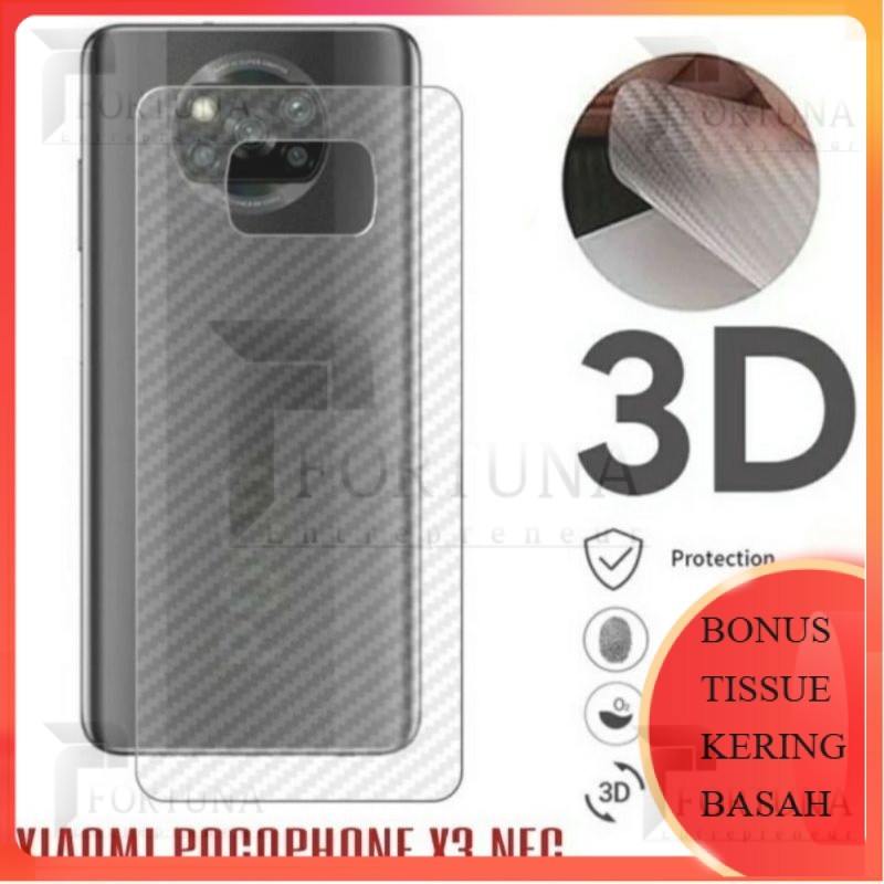 [ FORTUNA ] Garskin Skin Karbon Poco X3 NFC / Poco X3 Pro