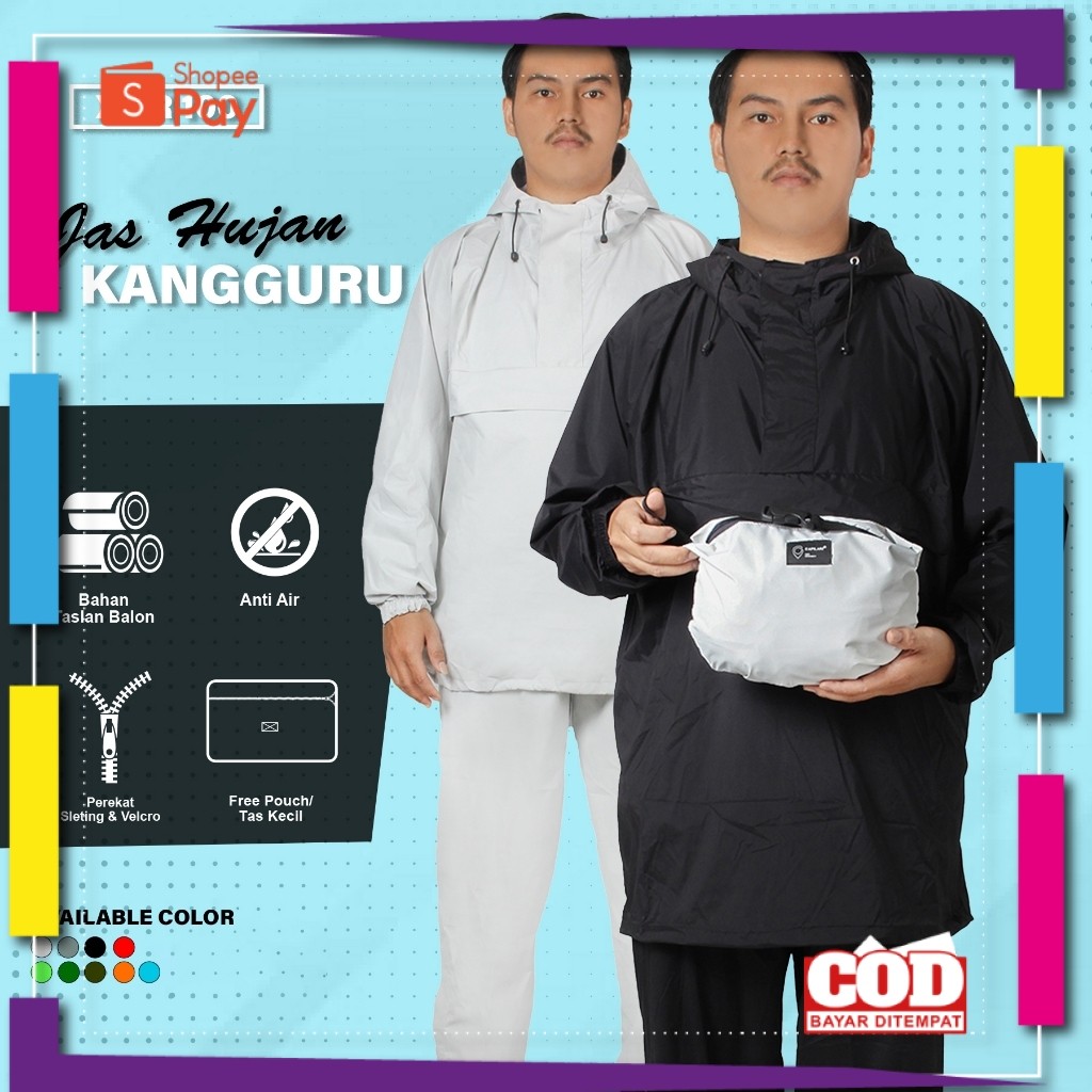 [PREMIUM BAHAN TEBAL] [FREE GIFT] Capilari - XWR 100 Jas Hujan Kantung Kangguru Raincoat Rain Coat J