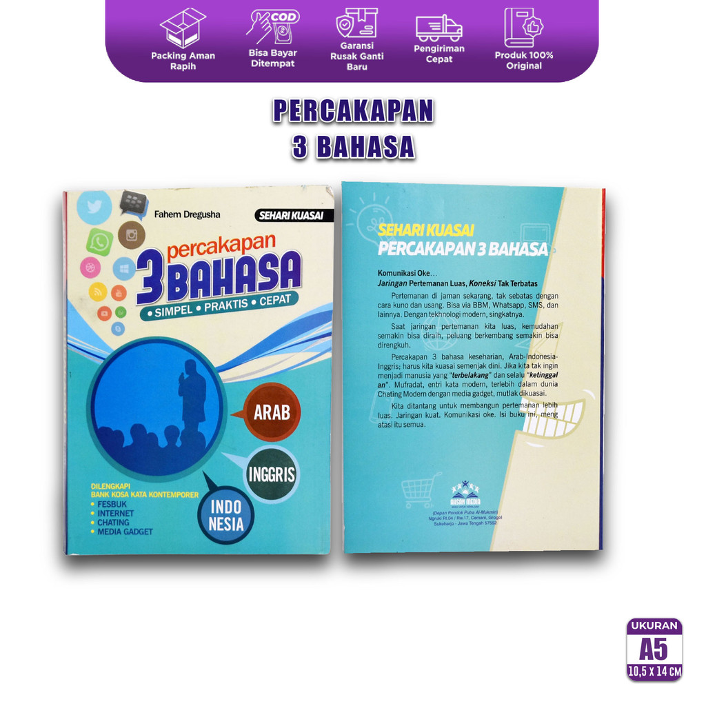 Buku Praktis Tiga Bahasa Sehari Kuasai 3 Percakapan Praktis Cepat Arab Inggris Indonesia Ahsan Media