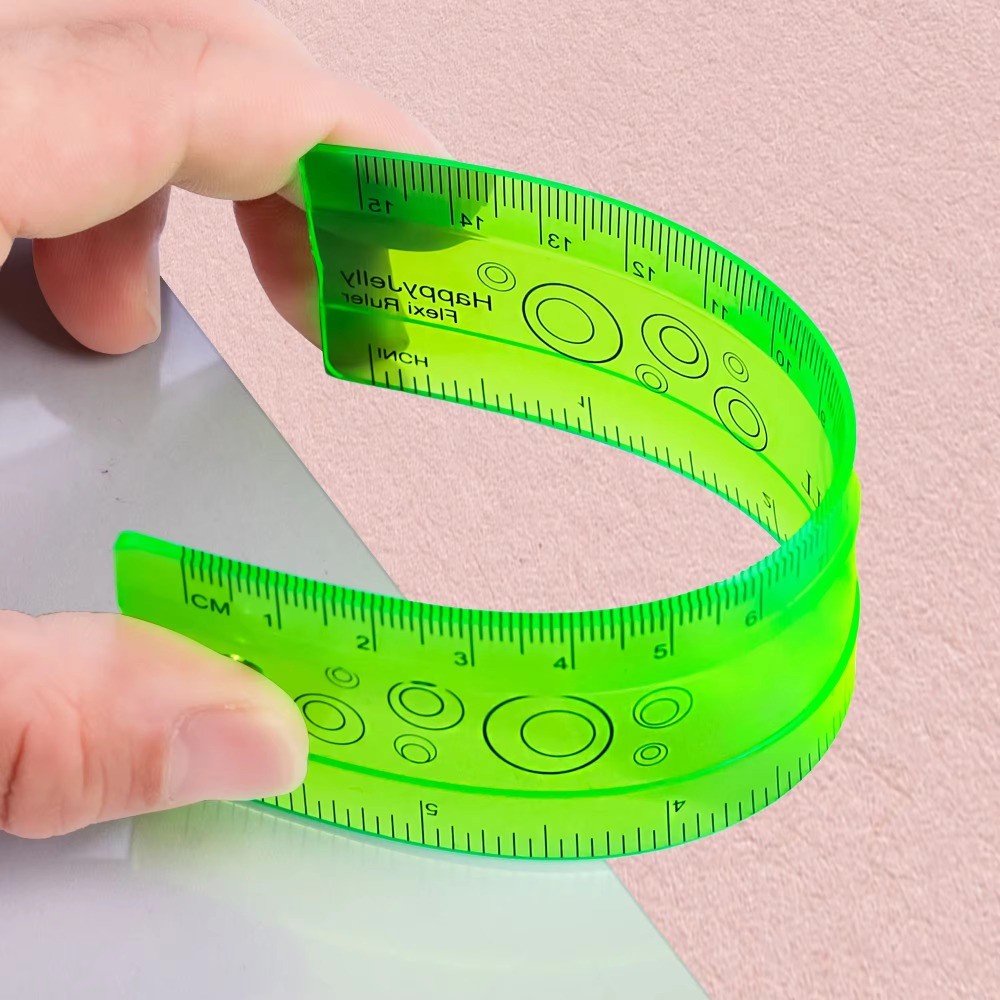 

1pc Colorful Student Flexible Ruler 30cm/12inch 15cm/6inch Plastic Straight Rulers Kawaii Ruler Primary School Cute Stationary