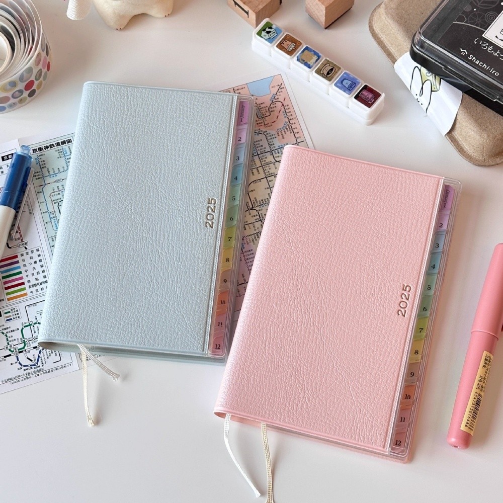 

Ins Colorful Index 2025 Daily Weekly Planner Notebook Journal Personal Diary Calendar Time Management Schedule Leather Notebook