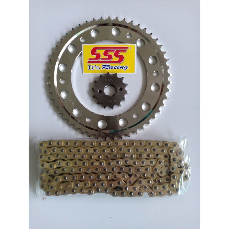 gear gir set sss 428 rantai gold Crf 150 Crf 150L uk 48 49 50 51 52 53 54 55