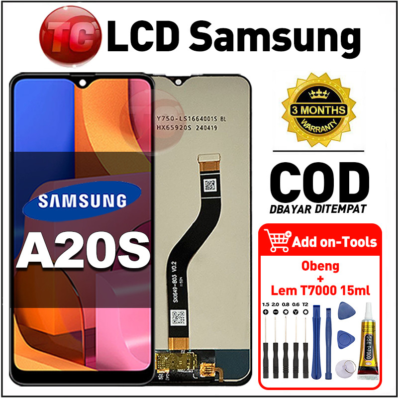 LCD Samsung A20s ORI +Obeng tools+Lem T7000 fullset asli original hp Touchscreen Replacement HP Kual