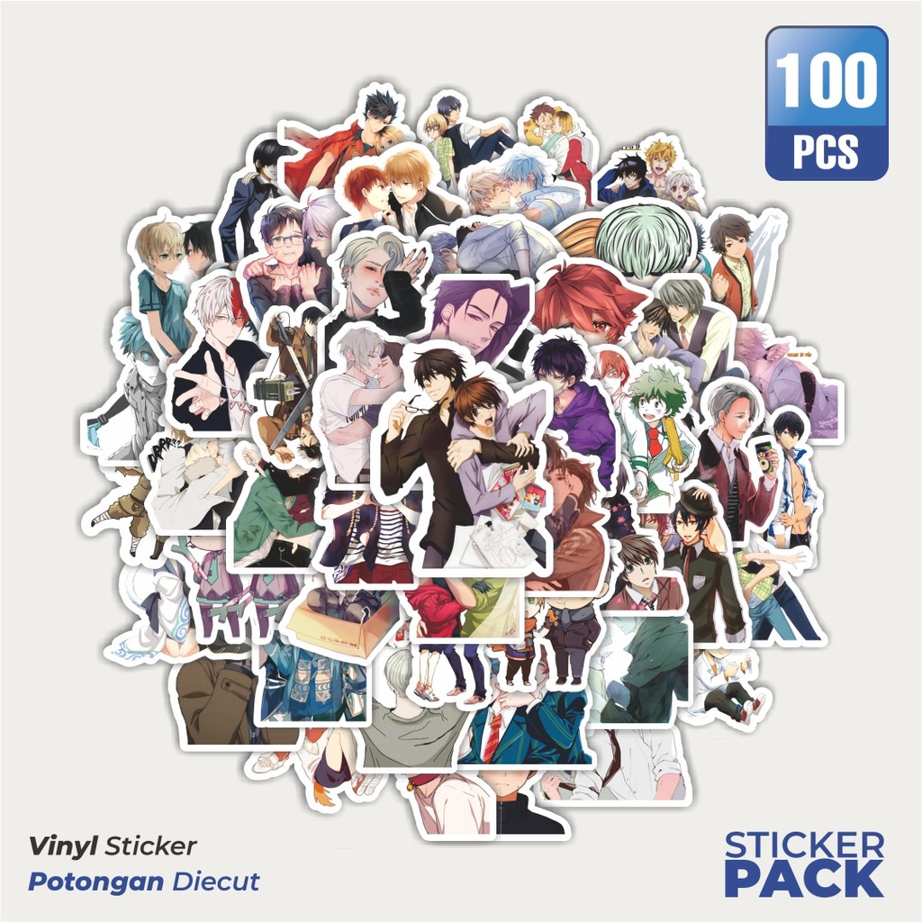 

Stiker Vinyl Stiker Anime Boys Love Waterproof Aesthetic- Untuk Laptop, Motor, dan Helm - Paper Stationery Pack