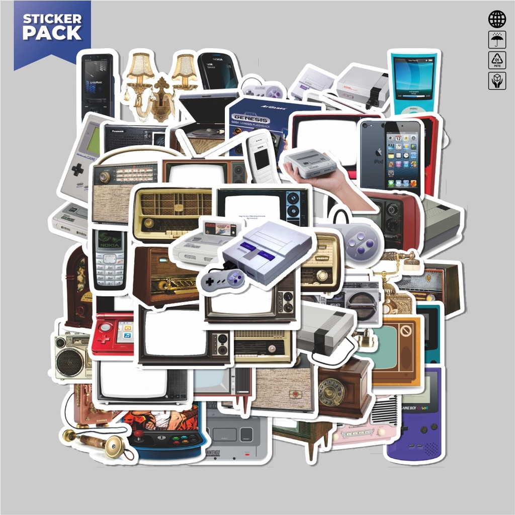 

[100PCS]Stiker Pack Stiker Aesthetic Retro Aesthetic Vinyl Anti Air Dekorasi Sticker Laptop Buku Journal Koper Helm Casing HP Gitar Helm Skateboard