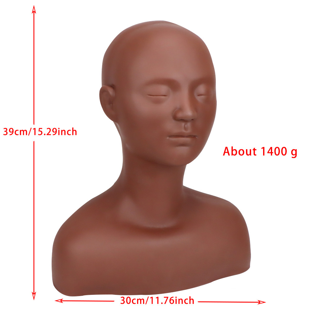 Big Half Body Soft Silicone Cosmetology Mannequin Head For Makeup Grafting Eyebrow Design Massage Pr