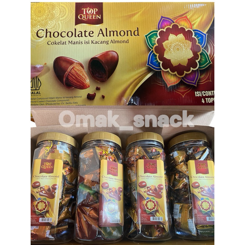 

NEW CHOCOLATE ALMOND TOP QUEEN / 1 KTK ISI 4 TOPLES / COKLAT RAMADAN PREMIUM