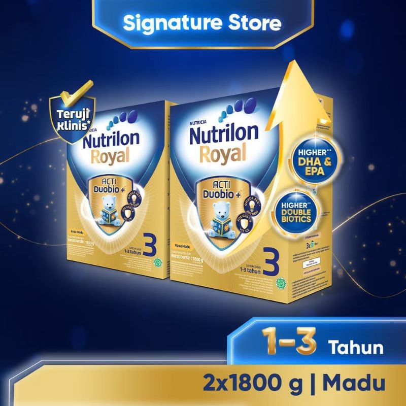 

Nutrilon Royal 3 / 4 Madu / Vanila Susu Pertumbuhan Bubuk 1800 gr x 2
