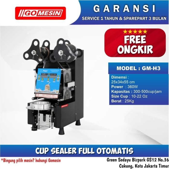 Mesin cup sealer press tutup gelas plastik GM-H3 OTOMATIS